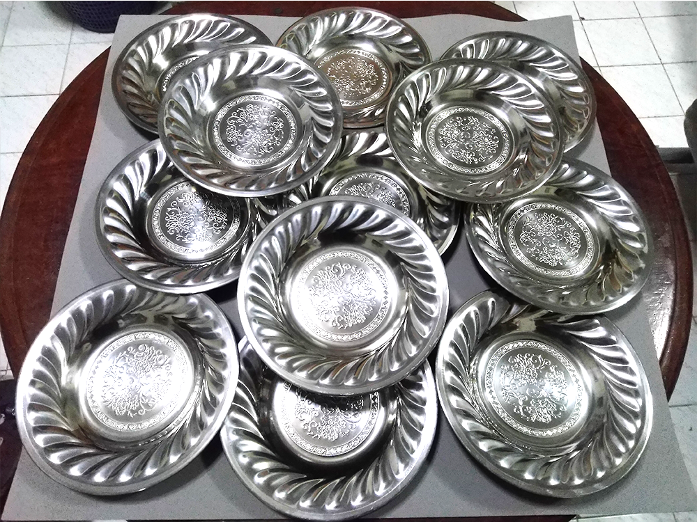 Popular shop is the lowest price challenge Set for 12 pieces Aluminum Dish New York Mall Dinnerware silverwa Round Plate