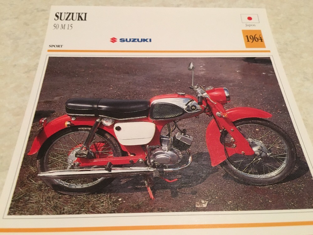 Fiche moto collection Atlas motorbike SUZUKI 50 cc M15 M 15 1964