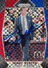 Blazers Bucks Terry Stotts 2017 Prizm Red Blue Autograph Signed IP Card