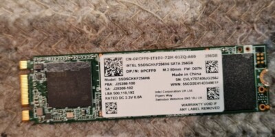 Intel Dell 256GB SSD m.2 SATA 0PCFF9 SSDSCKKF256H6 Festplatte