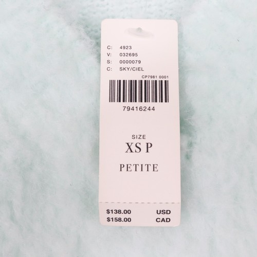 Maeve Anthropologie Plush V-Neck Sweater Size XS/P Mint Green Pullover Shaggy - Picture 6 of 7