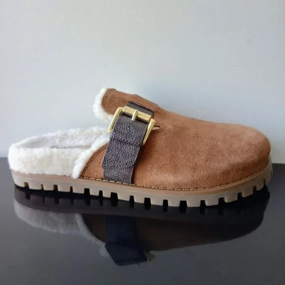 PANTOFOLA D’ORO Pantofola Judd Michael Kors donna in pelliccia sintetica pelle scamosciata in bellissimo bagaglio