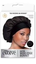 Satin Wide Edge Bonnet Black