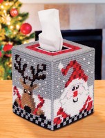 Mary Maxim Santa & Reindeer Tissue Box Cover Plastic Canvas Kit on sale Mary Maxim Santa & Reindeer Tissue Box Cover Plastic Canvas Kit on sale