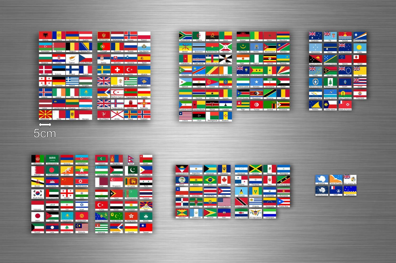 Stickers Drapeaux du Monde pour Album Souvenir et Scrapbooking Créatif Lot de 252 Pièces R1