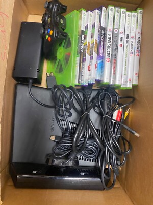 Xbox 360S Console 250GB Model 1439 w/Kinect, 1 Controller, 11 Games, Cables
