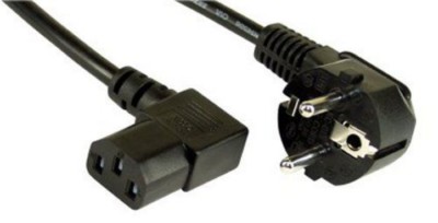 IEC Cable 0.5m - C13 Female Right Angled - Schuko Plug Angled