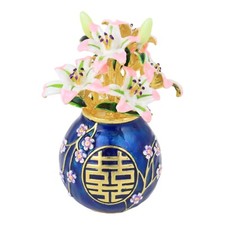 Feng Shui Double Happiness Vase with Lilies
