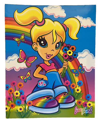 Y2K LISA FRANK MILLENY M School Paper Folder for use in a 3 Ring Binder RAINBOW