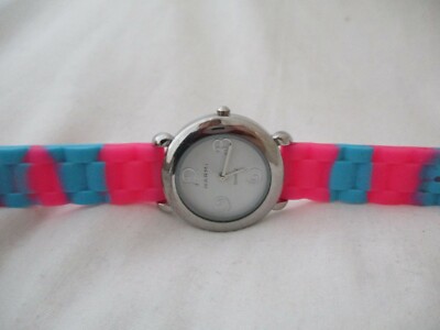 Narmi Pink & Blue Watch, Rubber Buckle Band, Guaranteed to  display picture 1