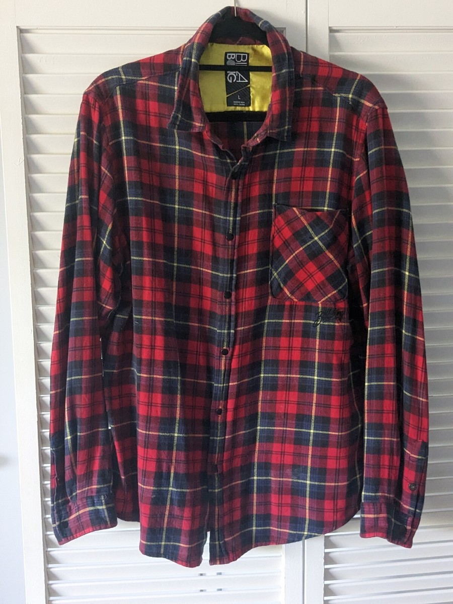 Vintage Billabong Flannel Shirt Plaid L Pocket Beach Surf Camp Y2K