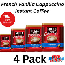 Hills Bros French Vanilla Cappuccino Instant Coffee Mix,16 Ounce Canister 4 Pack