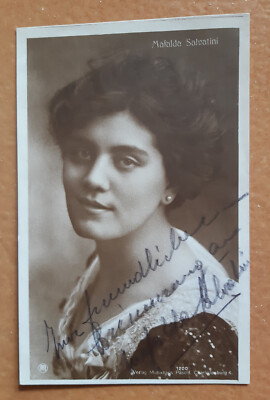 Mafalda Salvatini Soprano Autographed Postcard with Dedication 