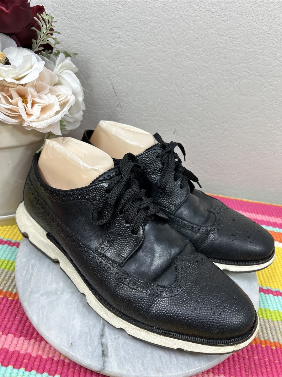 Cole Haan Zerogrand Grand OS 360 Shoes Black Leather Oxford Wingtip Men’s  US 10