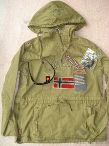 khaki pullover jacket