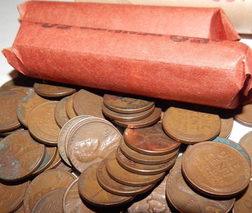 ONE WHEAT PENNY ROLL - 50 PENNIES PER ROLL ******** FREE SHIPPING ******* - Image 3 of 4
