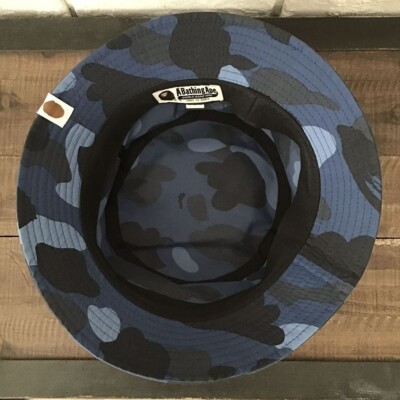 BAPE Shark hat Blue camo A Bathing Ape Size L | eBay