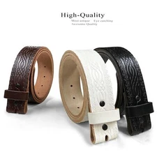 BS085-New Genuine Full Grain Engraved Leather Belt Strap 1-1/2"(38mm) Wide