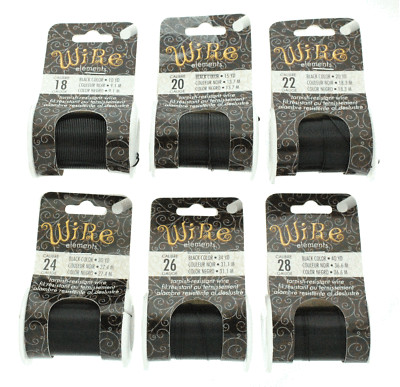 Black BeadSmith Craft Wire, Tarnish Resistant Wire Elements (8+ Gauges)