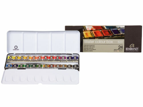 New Imported Genuine Holland Rembrandt Master Grade Portable Solid Watercolor Paint 24 36 48 Colors Art Set,Metal Tin Deluxe Set
