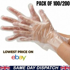 300-3000pk Disposable Plastic Gloves PE Polythene Clear Catering Food Safe Prep
