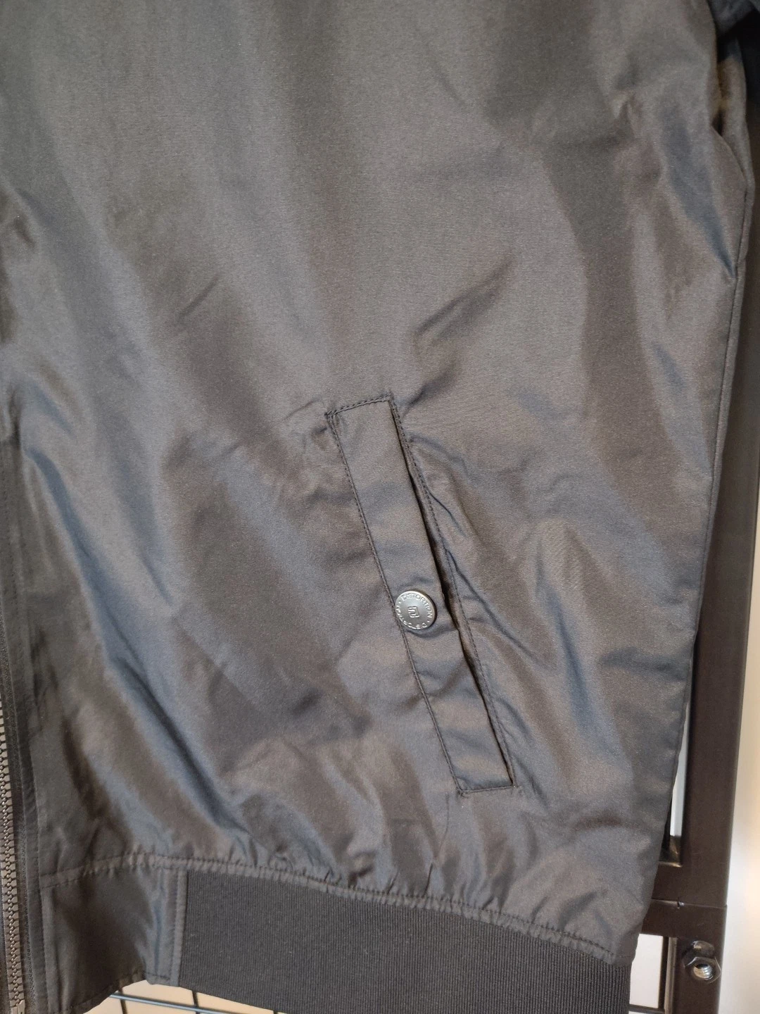 Distortion Bomber Jacket Men's Size Large Lightweight Pockets Black Full Zip image 6