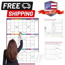 Large Dry Erase Calendar For Wall - Undated 3 Calendar, 28'' x 40'', Erasabl...