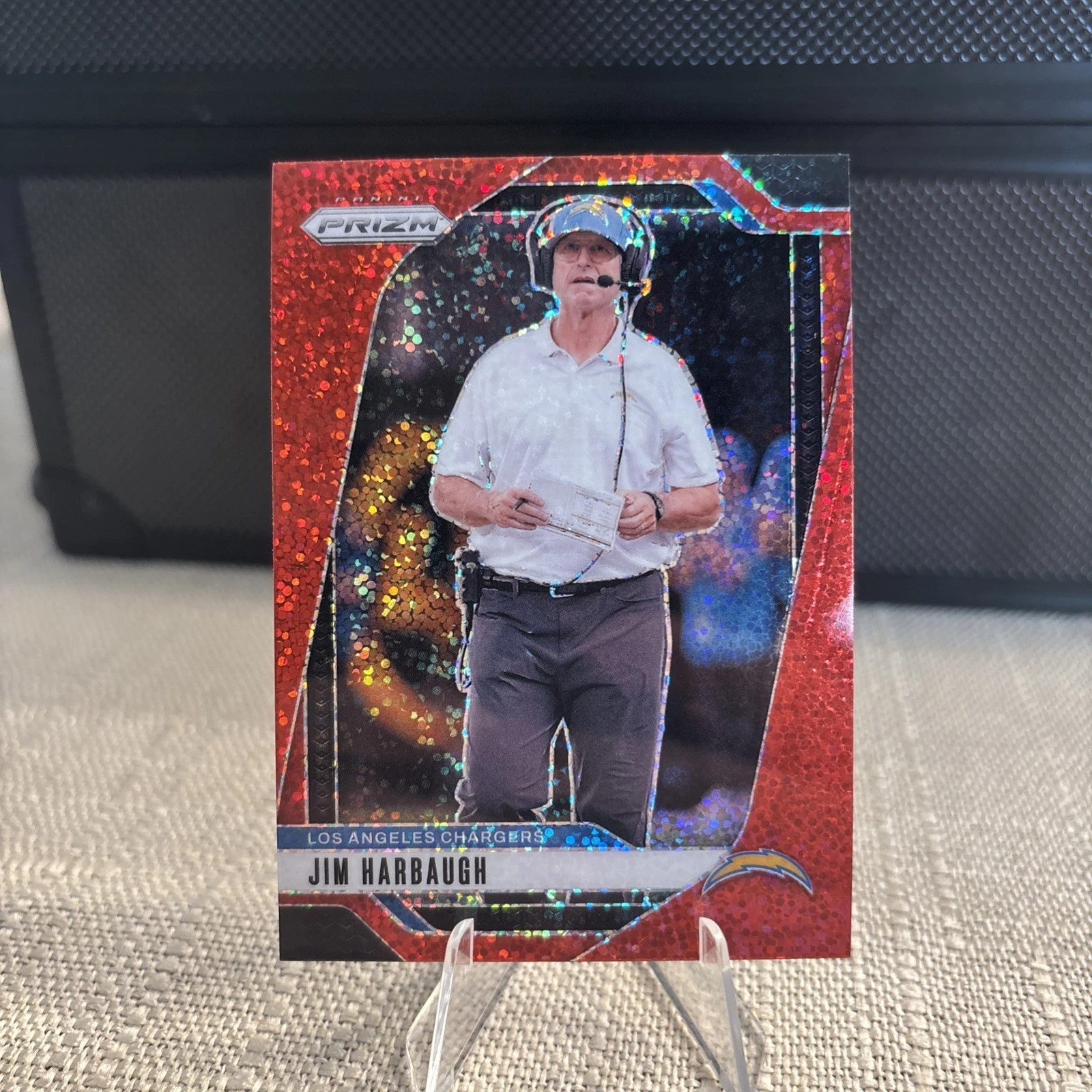 2024 Panini Prizm - Jim Harbaugh #163 Red Sparkle Prizm