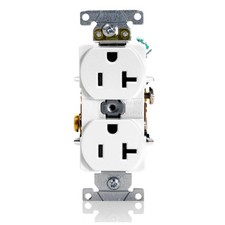 1PC Leviton 5352-W 20A Industrial Grade Duplex Receptacle, 5-20R, White