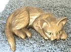 Vintage Gold Cat Shelf Sitter Figurine with Tail that Hooks Over The Edge