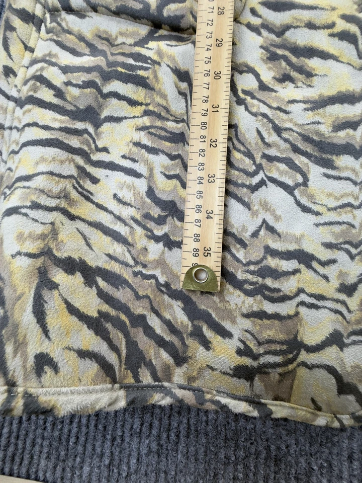 Diane Gilman D2 Coat Womens Large Tiger Print Faux Suede Sherpa Lined Jacket New - Image 3 of 4