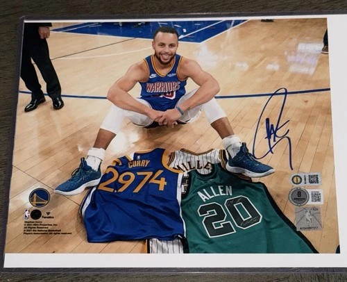 Stephen Curry "2974" (NBA Record) Warriors 8x10 Fanatics Signed Photo USASM BAS