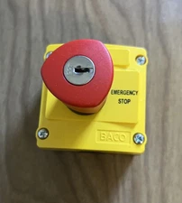 BACO Push Button Emergency Stop Switch LBX11302 New In Box w/keys
