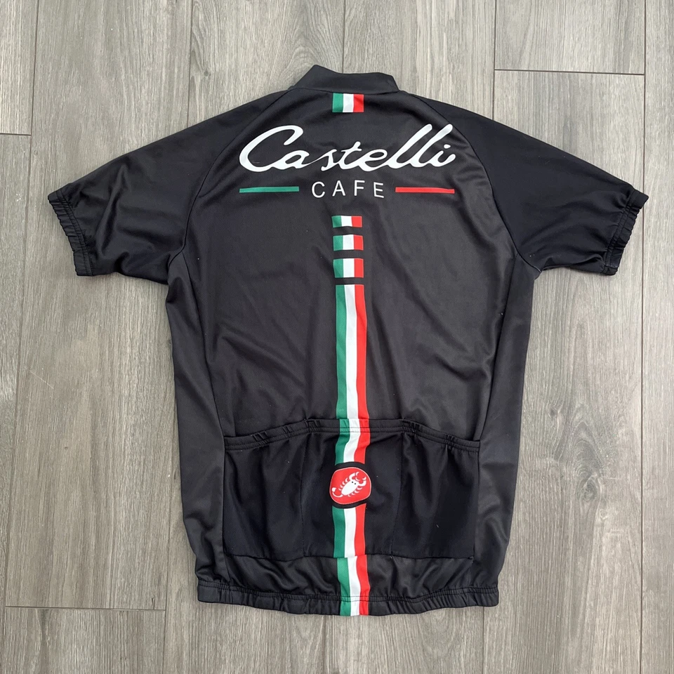 Conjunto de jersey y culotte con tirantes de ciclismo Castelli Café para hombre L negro Italia Foto 2 de 4