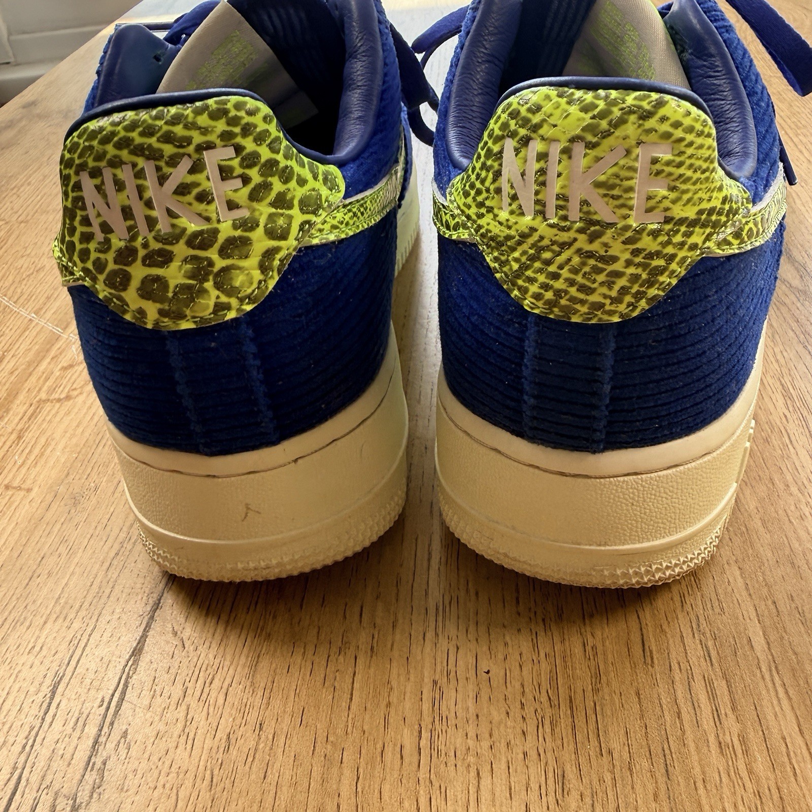 Nike Air Force 1 Sage Low Corduroy Blue Volt Snake UK 4.5 EU 38 Womens Trainers image 4