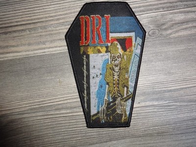 D.R.I Thrash Metal Woven Coffin Patch S.O.D Slayer Exodus Overkill Sadus DRI SOD