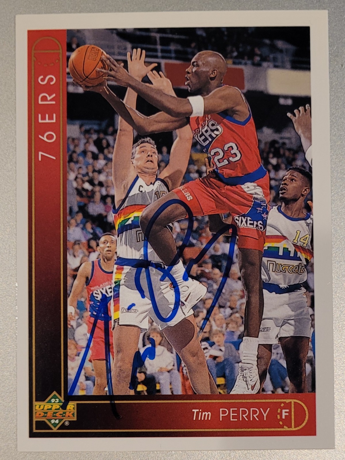1993-94 Upper Deck Tim Perry #100 TEMPLE/76ERS AUTO SIGNED