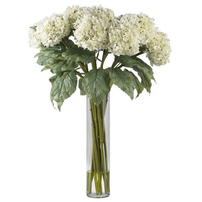 31'' LARGE ARTIFICIAL SILK HYDRANGEA WHITE FAKE FLOWER ARRANGEMENT NN1221-WH