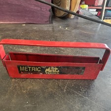 Mac Tools Red Metal Open Tote Tool Box Carry Tote Tray Handle