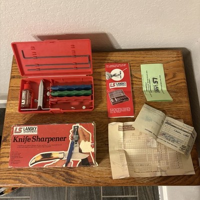 Lansky 3-Stone Knife Sharpening System Vintage USA Original Receipt With Box