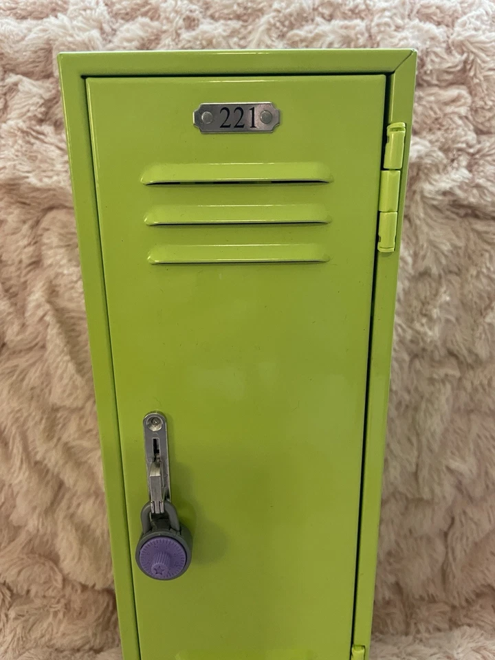 American Girl Doll Truly Me Green Metal School Locker With Padlock 12.5" Tall - Image 3 of 4