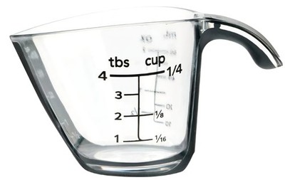 1/4 Cup Mini Measuring Cup   Plastic Kitchen Measuring Cup - Easy Read Markings