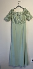 AZAZIE Sage Green Lace Evening / Bridesmaid Dress – Size A12
