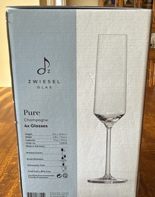 Schott Zwiesel Pure Tritan Crystal Champagne Flute Glass, 7.1 oz , Set Of 4 Open