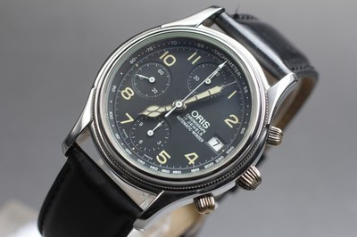 Oris 7415 Chronograph 17 Jewel Automatic Winder Black Dial Swiss