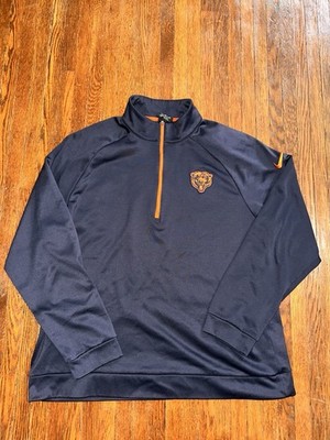 Men s XL Chicago Bears Nike Blue and Orange Dri Fit 1/4 Zip Pullover