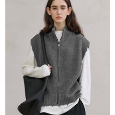 THE ROW Womens Autumn Winter New Wool Lapel Stacked Retro Knitted Vest