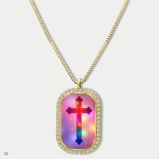 Stunning Colorful Jesus Christ Crucifix Cross Fashion Pendant Necklace Chain Gra