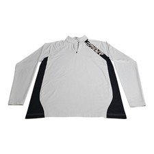 Spyder 1/4 Zip Pullover Mens L White Black Web Design Long Sleeve Spider Graphic