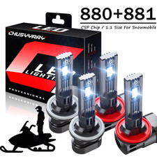 4X BRIGHT For Arctic Cat M1000 2007-2011 HIGH LOW BEAM HEADLIGHT LED LIGHT BULBS